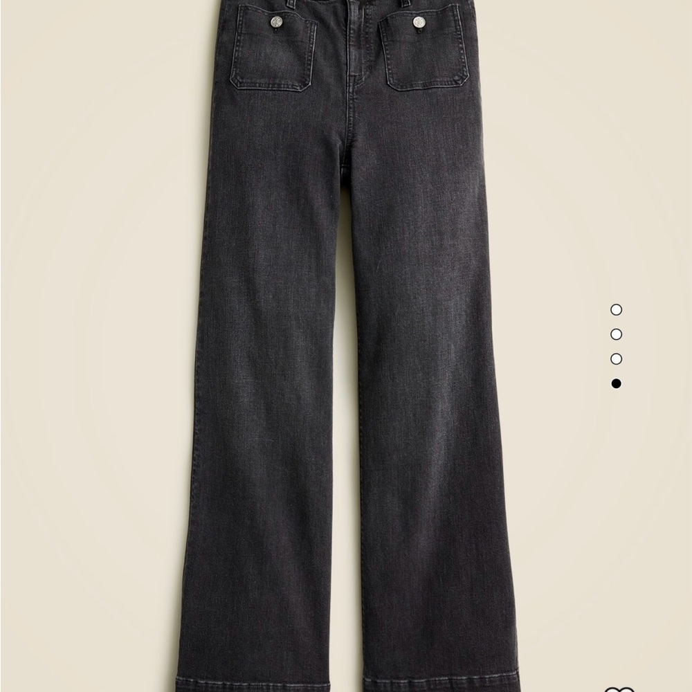 J. Crew Black Sailor Wide Leg Jeans with Classic Cut and Clean Design